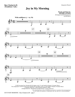Joy In My Morning - Bass Clarinet (Trombone 3 sub)