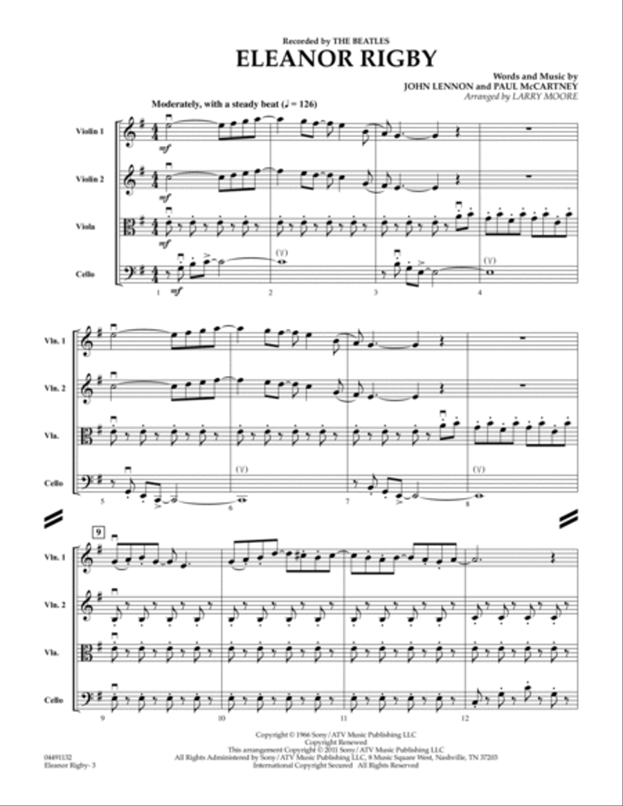 Eleanor Rigby - Full Score String Quartet scores gallery preview page 2
