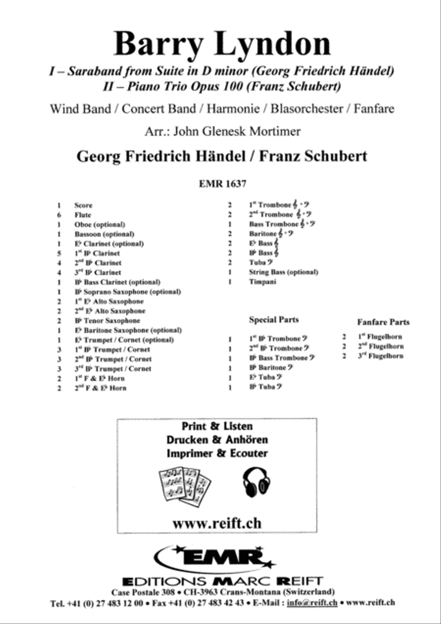 Barry Lyndon Concert Band scores gallery preview page 2