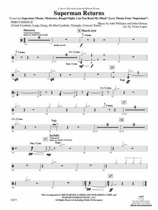 Superman Returns, Concert Selections from: 2nd Percussion