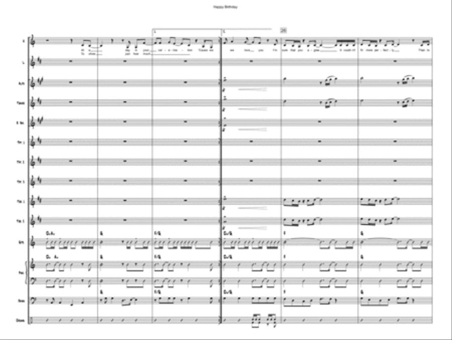 Happy Birthday Happy Birthday Jazz Ensemble scores gallery preview page 4