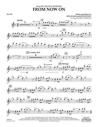 Book cover for From Now On (from The Greatest Showman) (arr. Paul Murtha) - Flute