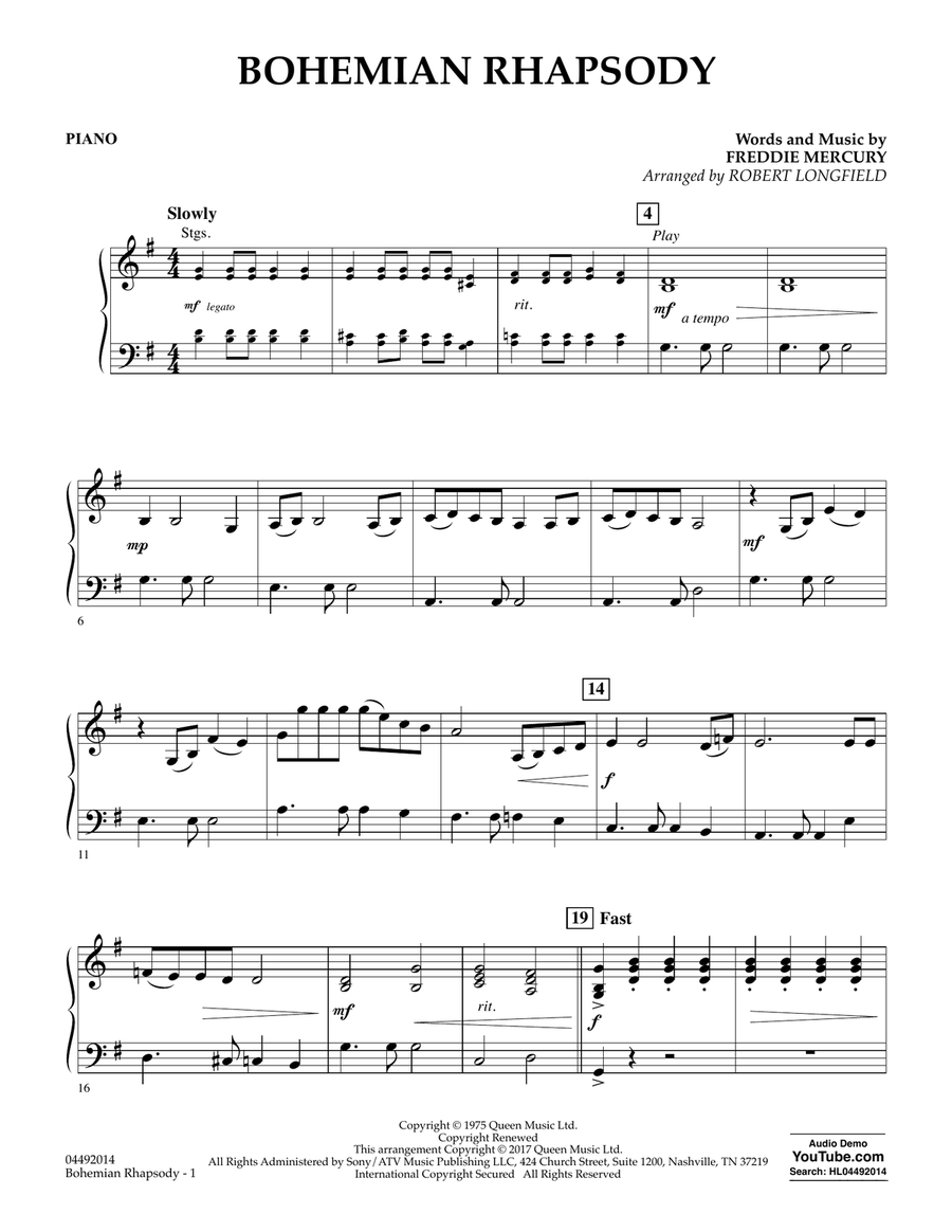 Bohemian Rhapsody - Piano