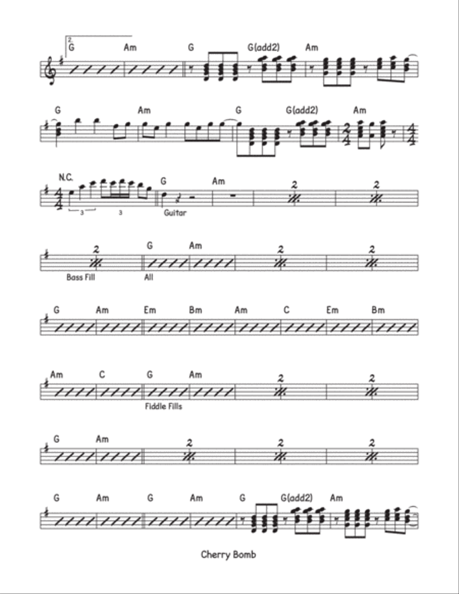 Cherry Bomb Cherry Bomb Piano, Vocal, Guitar scores gallery preview page 2
