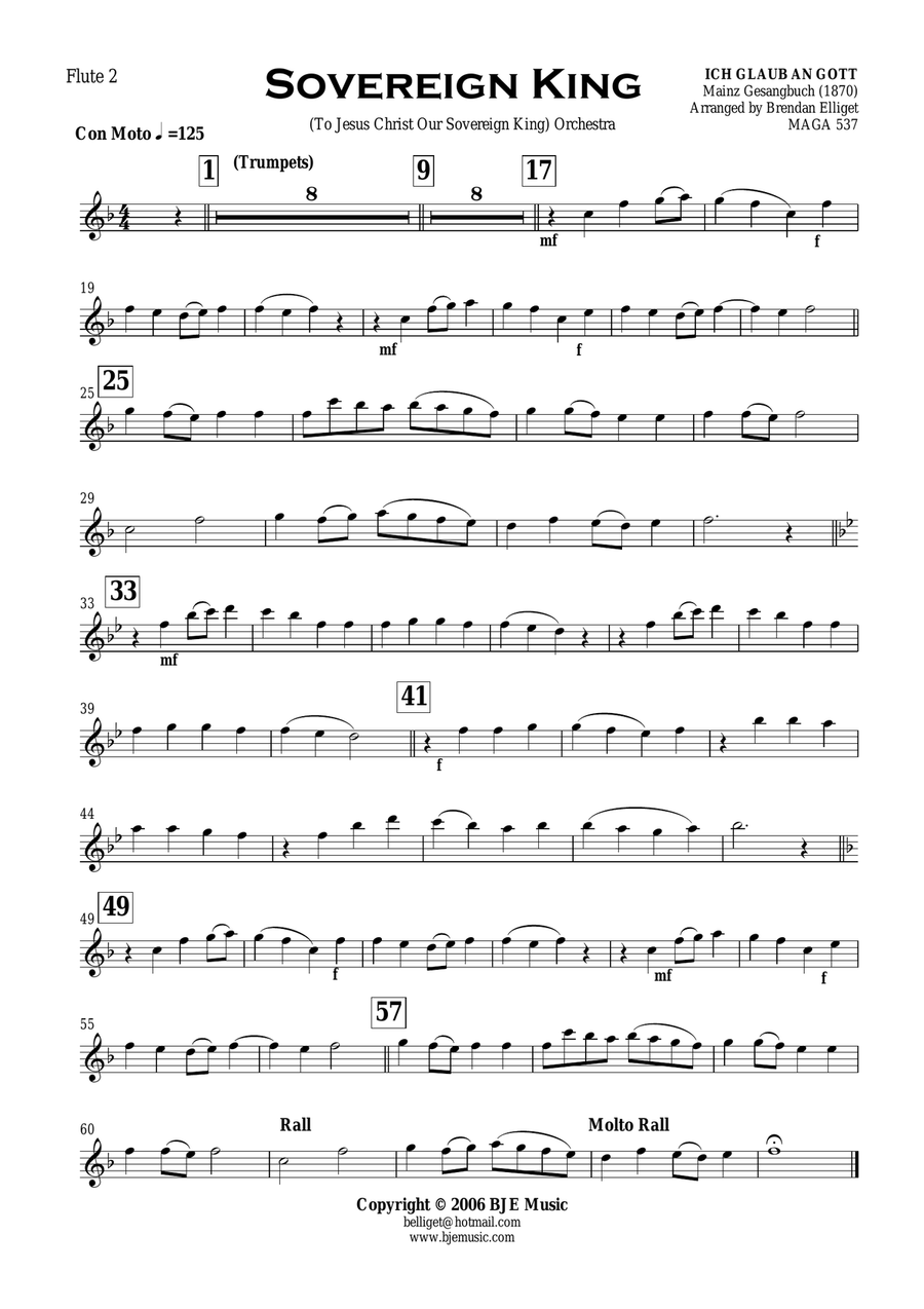 Sovereign King - Trumpet Trio and Orchestra Score and Parts PDF Trumpet Trio scores gallery preview page 3