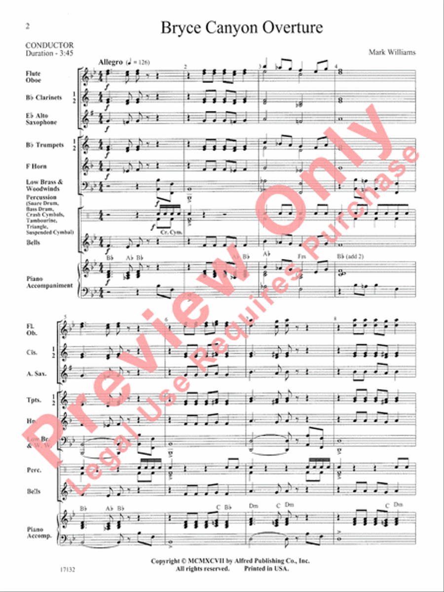Bryce Canyon Overture Concert Band scores gallery preview page 3