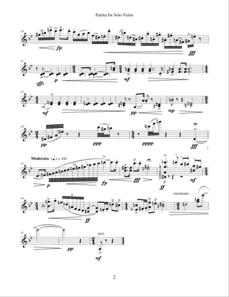 Partita for Solo Violin (2011) Violin Solo scores gallery preview page 4