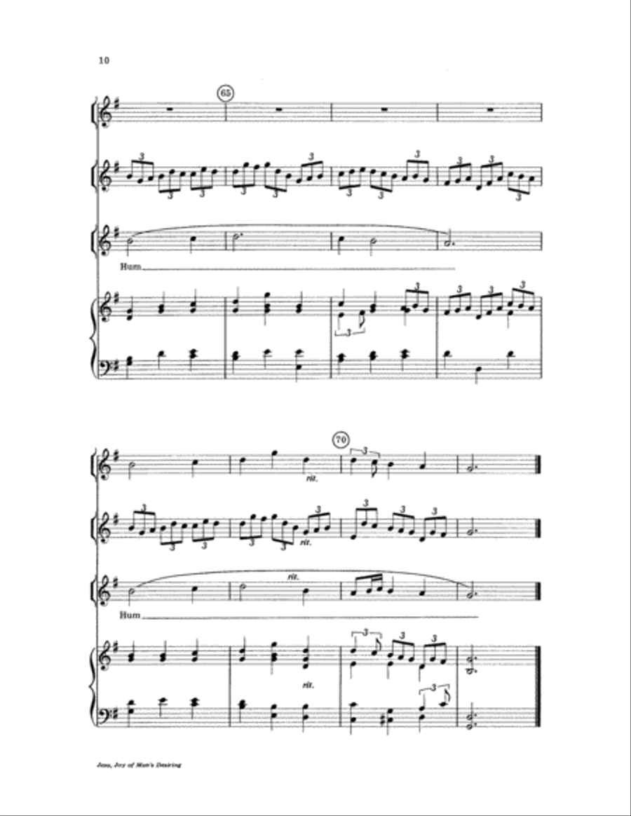 Jesu, Joy of Man's Desiring Unison Choir scores gallery preview page 10