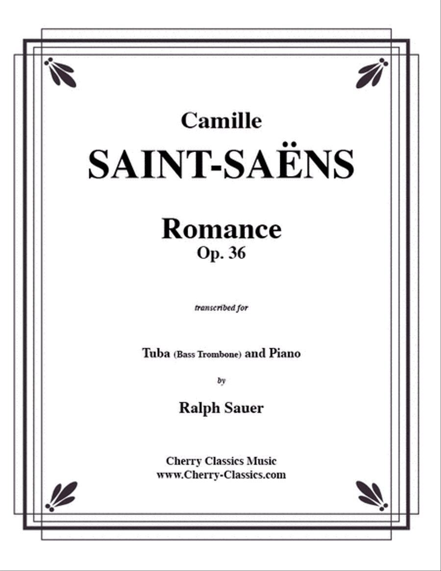 Romance, Opus 36 for Tuba or Bass Trombone & Piano Trombone scores gallery preview page 1