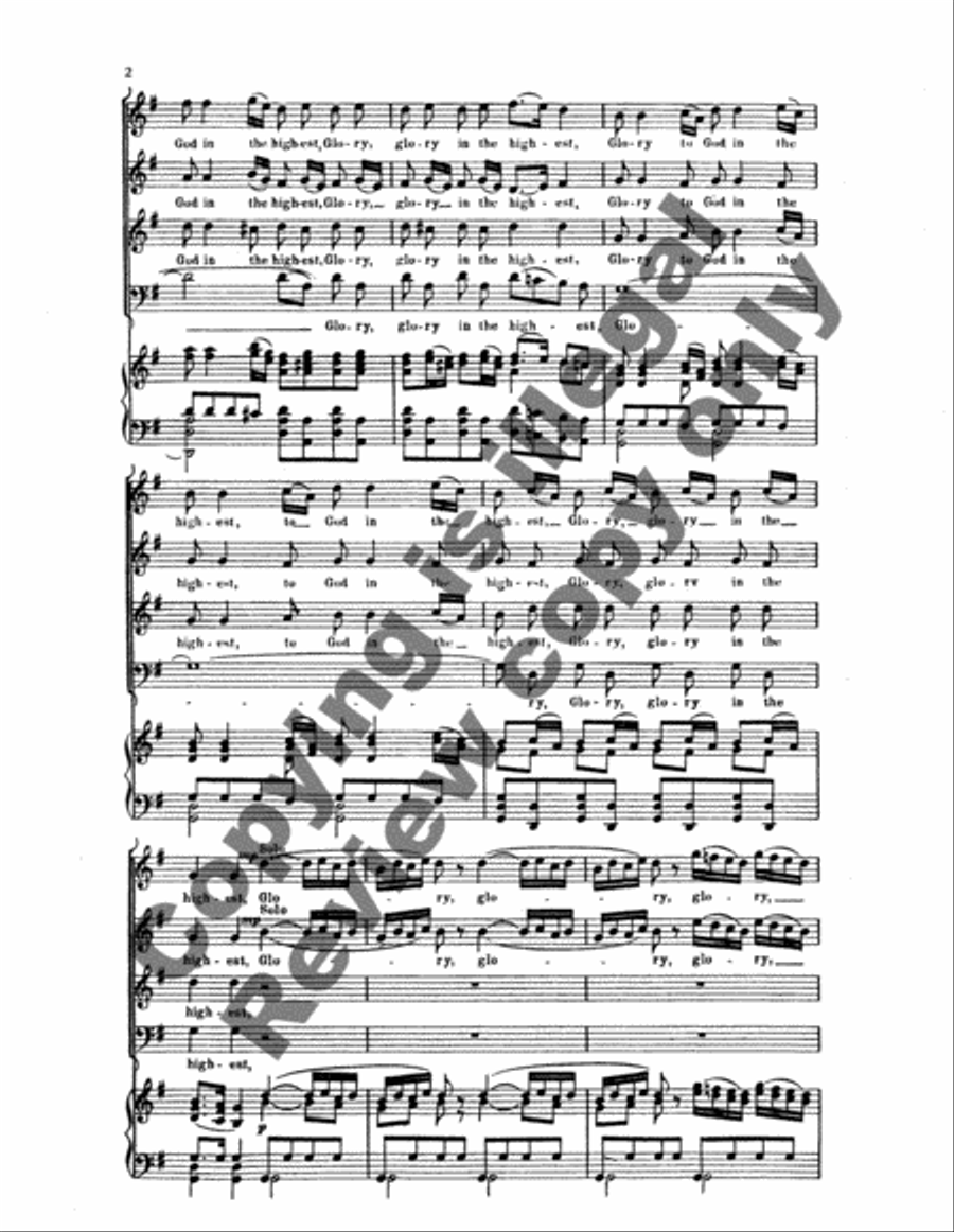 Glory to God in the Highest! 4-Part scores gallery preview page 4