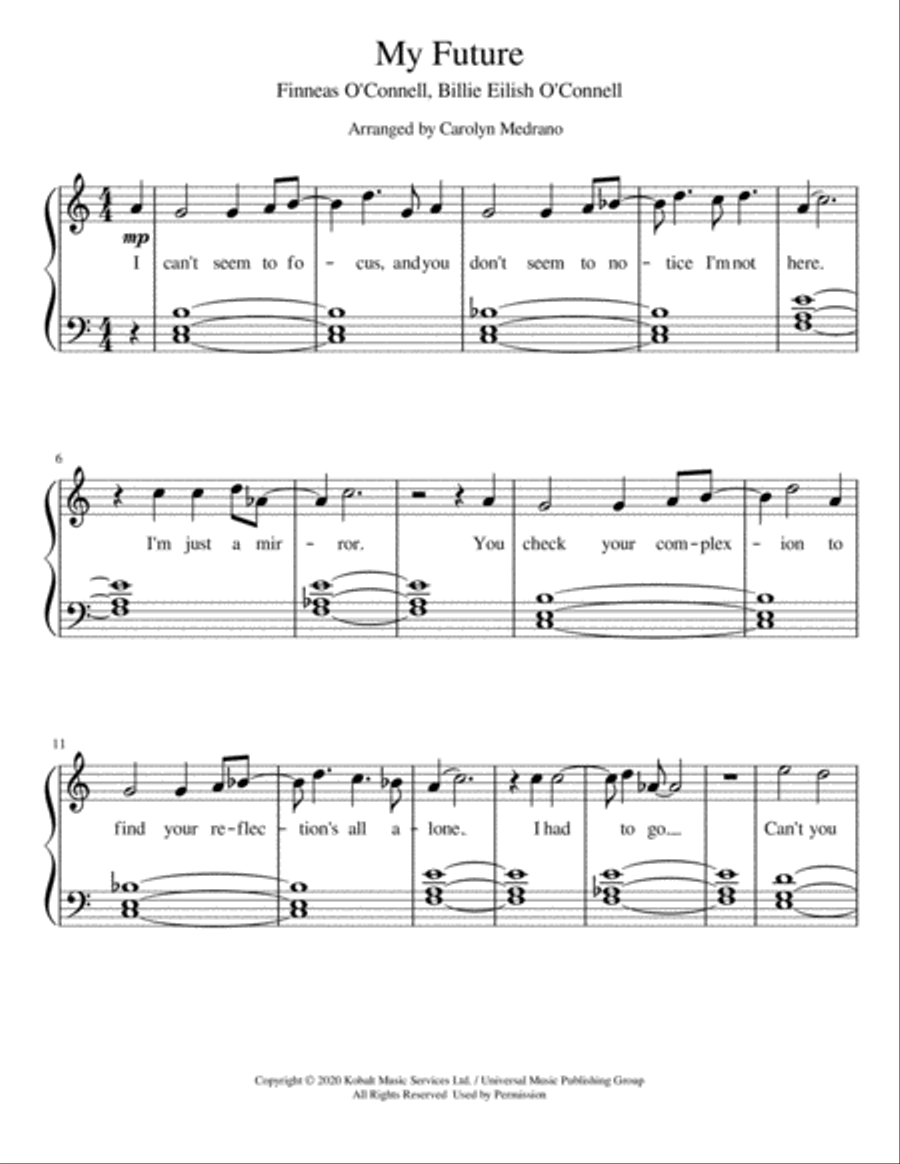 My Future Piano Solo scores gallery preview page 1