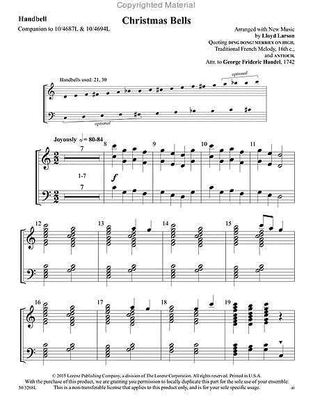 Christmas Bells - Handbell Score (reproducible) image number null