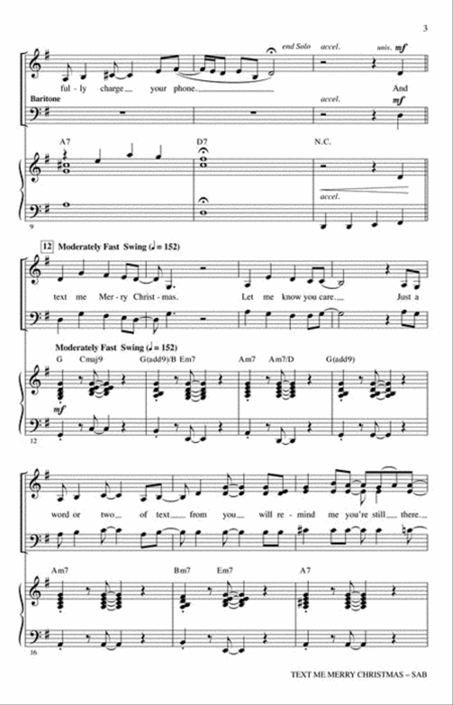 Text Me Merry Christmas 3-Part scores gallery preview page 3