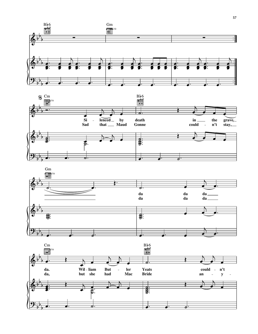 Yeat's Grave Yeat's Grave Piano, Vocal, Guitar scores gallery preview page 2
