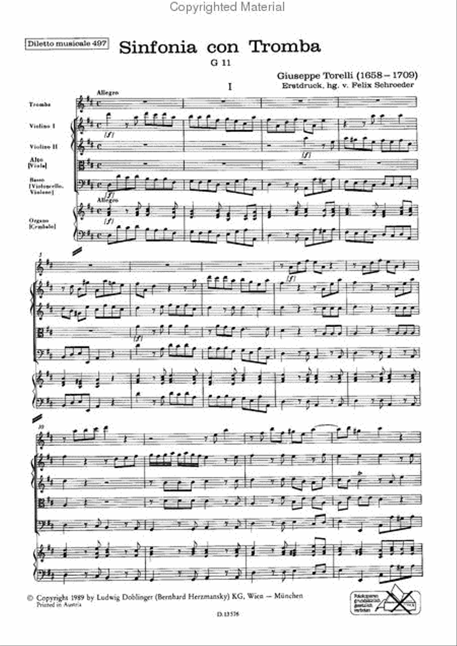 Sinfonia con tromba D-Dur Score scores gallery preview page 2