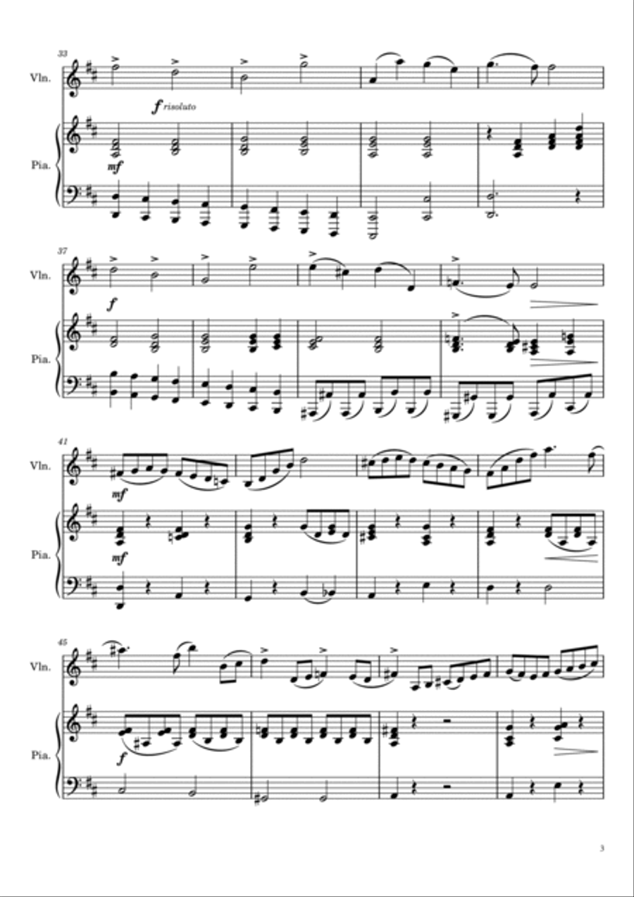 Concert in H moll,Oskar Rieding Op.35 Violin Concerto in B Minor 1st Mov,With Piano Accompaniment Violin Solo scores gallery preview page 3