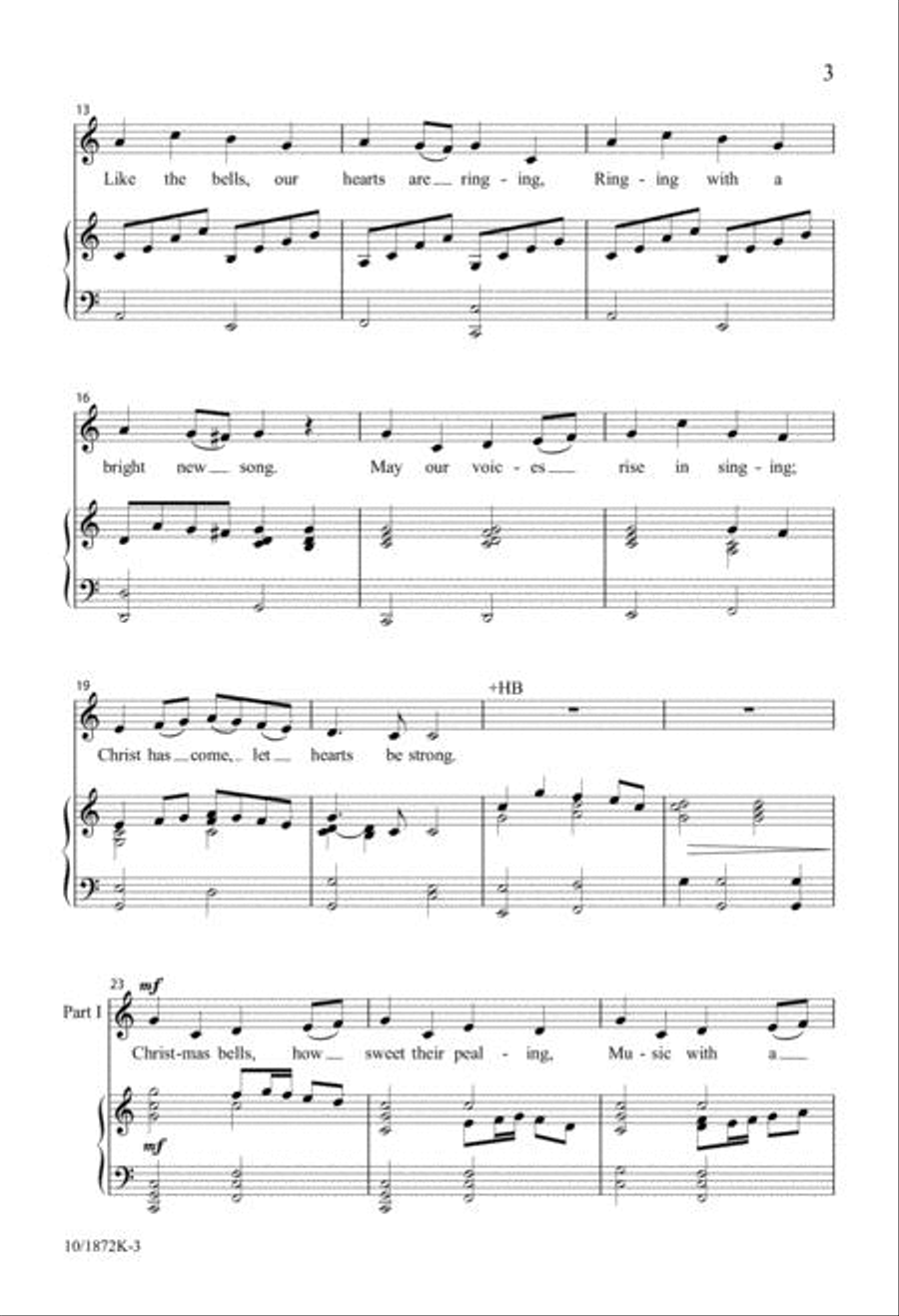 Christmas Bells Are Gladly Ringing Unison Choir scores gallery preview page 3