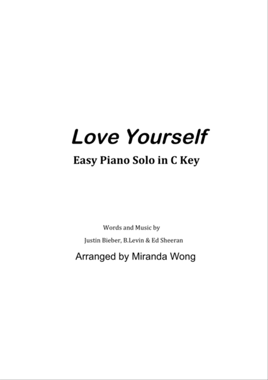 Love Yourself Love Yourself Easy Piano scores gallery preview page 3