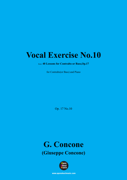G. Concone-Vocal Exercise No.10,for Contralto(or Bass) and Piano image number null