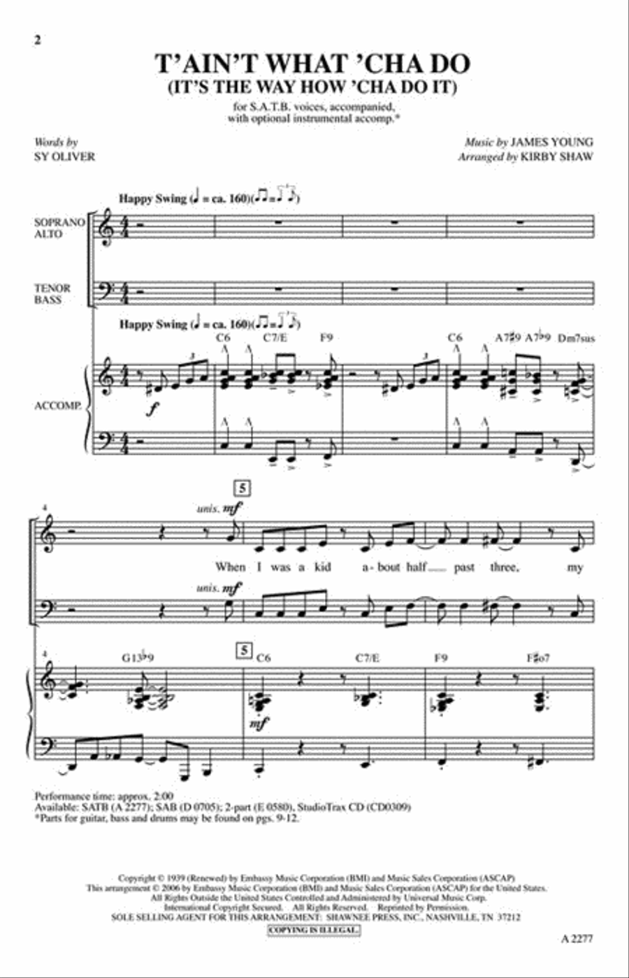 T'ain't What 'Cha Do (It's the Way How 'Cha Do It) 4-Part scores gallery preview page 2
