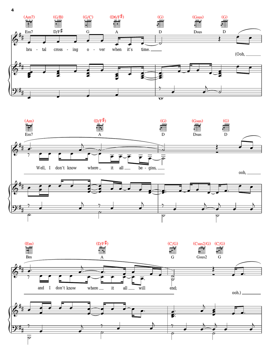 All That We Let In All That We Let In Piano, Vocal, Guitar scores gallery preview page 4