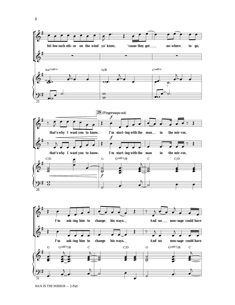 Man In The Mirror (arr. Ed Lojeski) 2-Part scores gallery preview page 4