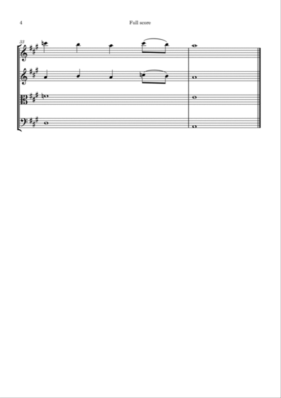 Glasgow Love Theme String Quartet scores gallery preview page 4