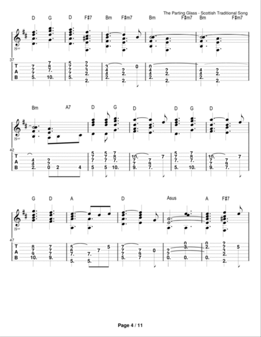 The Parting Glass Guitar Solo scores gallery preview page 4