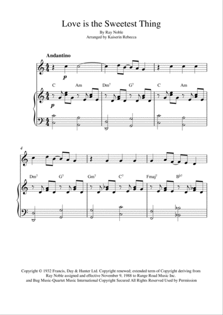 Love Is The Sweetest Thing Violin Solo scores gallery preview page 1