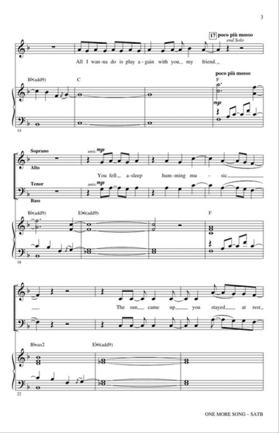 One More Song One More Song 4-Part scores gallery preview page 4