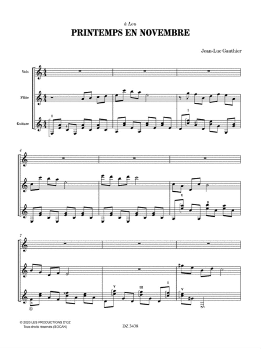 Printemps en novembre Flute scores gallery preview page 4