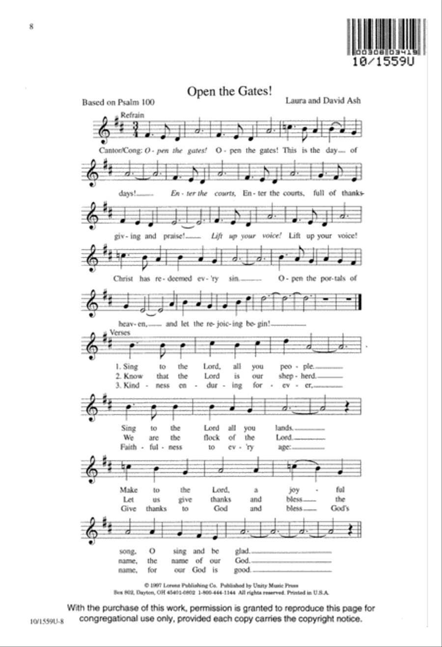 Open the Gates 4-Part scores gallery preview page 8