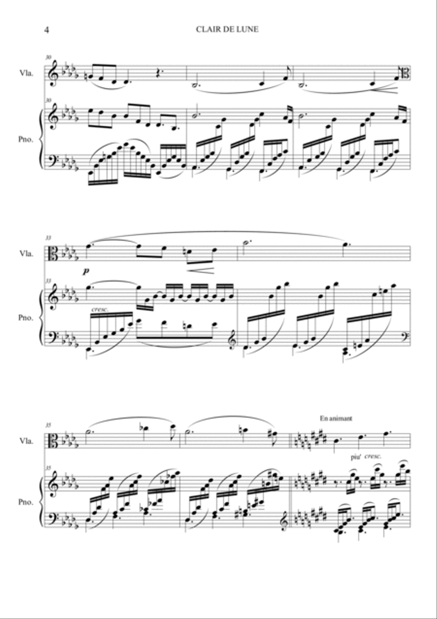 Clair de Lune Clair de Lune Viola scores gallery preview page 4