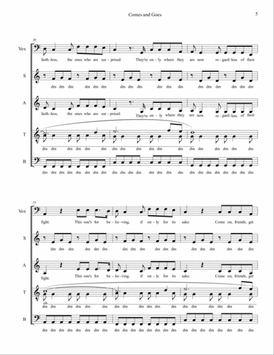Comes And Goes (in Waves) Divisi scores gallery preview page 5