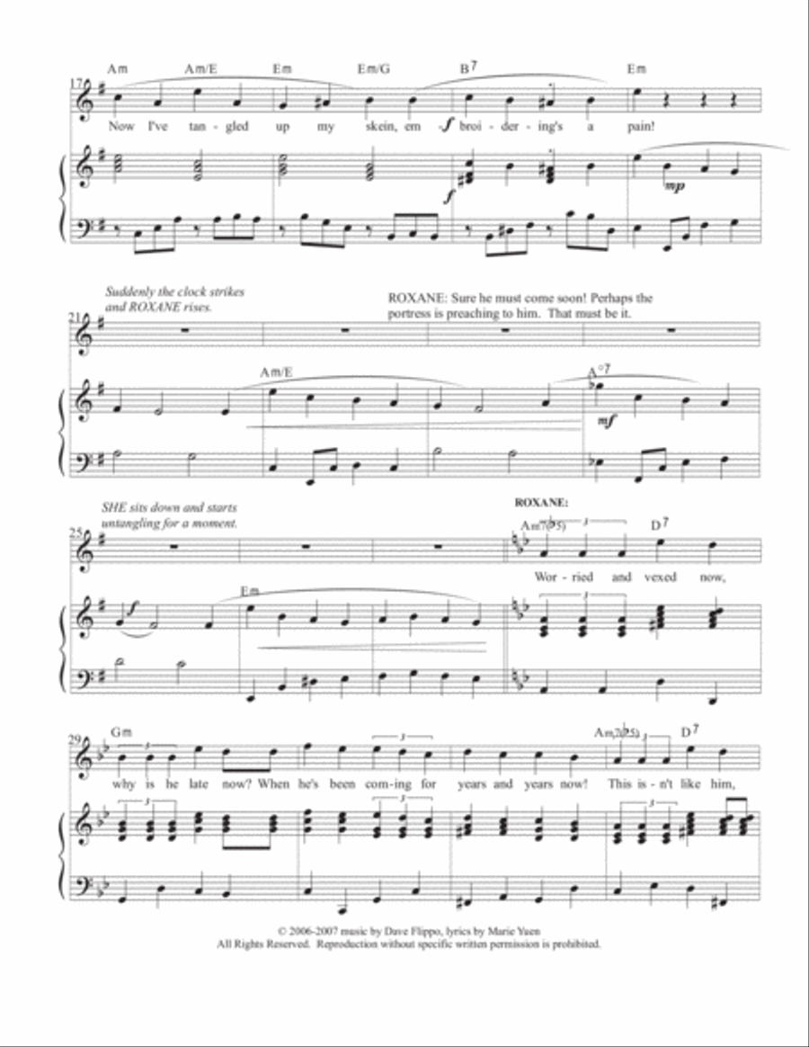 THREADS -from Roxane of Bergerac - a full length musical - includes Reprise Voice scores gallery preview page 4