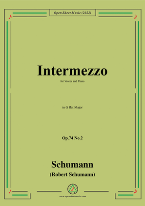 Book cover for Schumann-Intermezzo,Op.74 No.2,in G flat Major