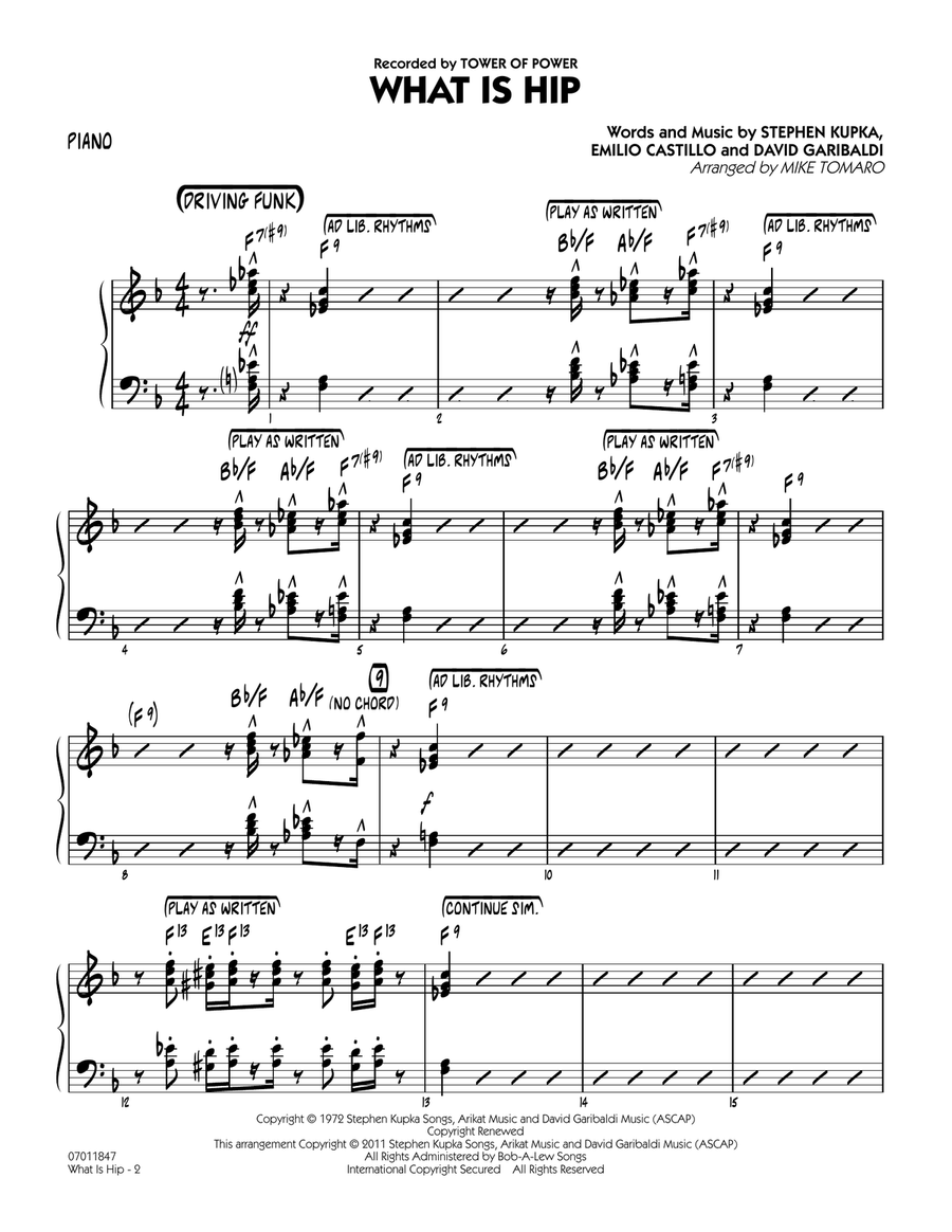 What Is Hip - Piano What Is Hip - Piano Jazz Ensemble scores gallery preview page 2