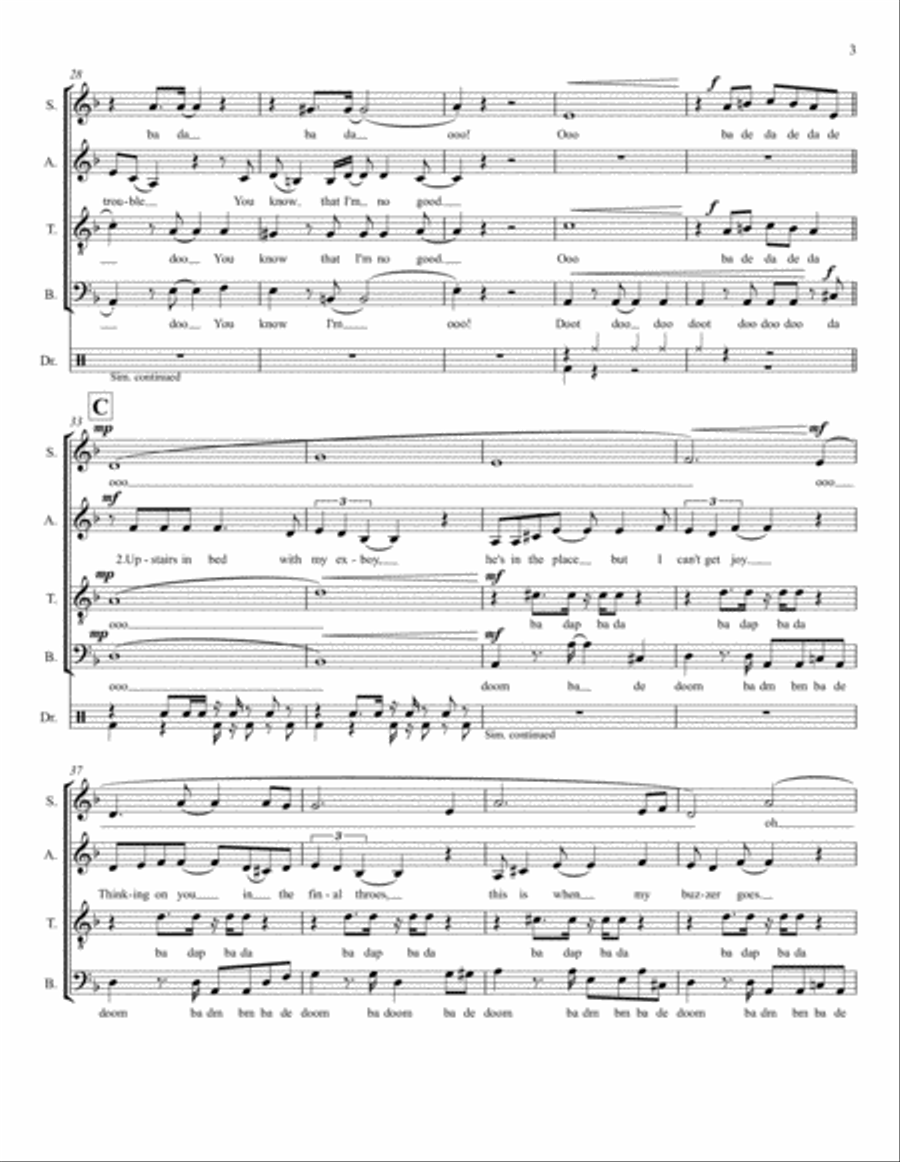 You Know I'm No Good 4-Part scores gallery preview page 3