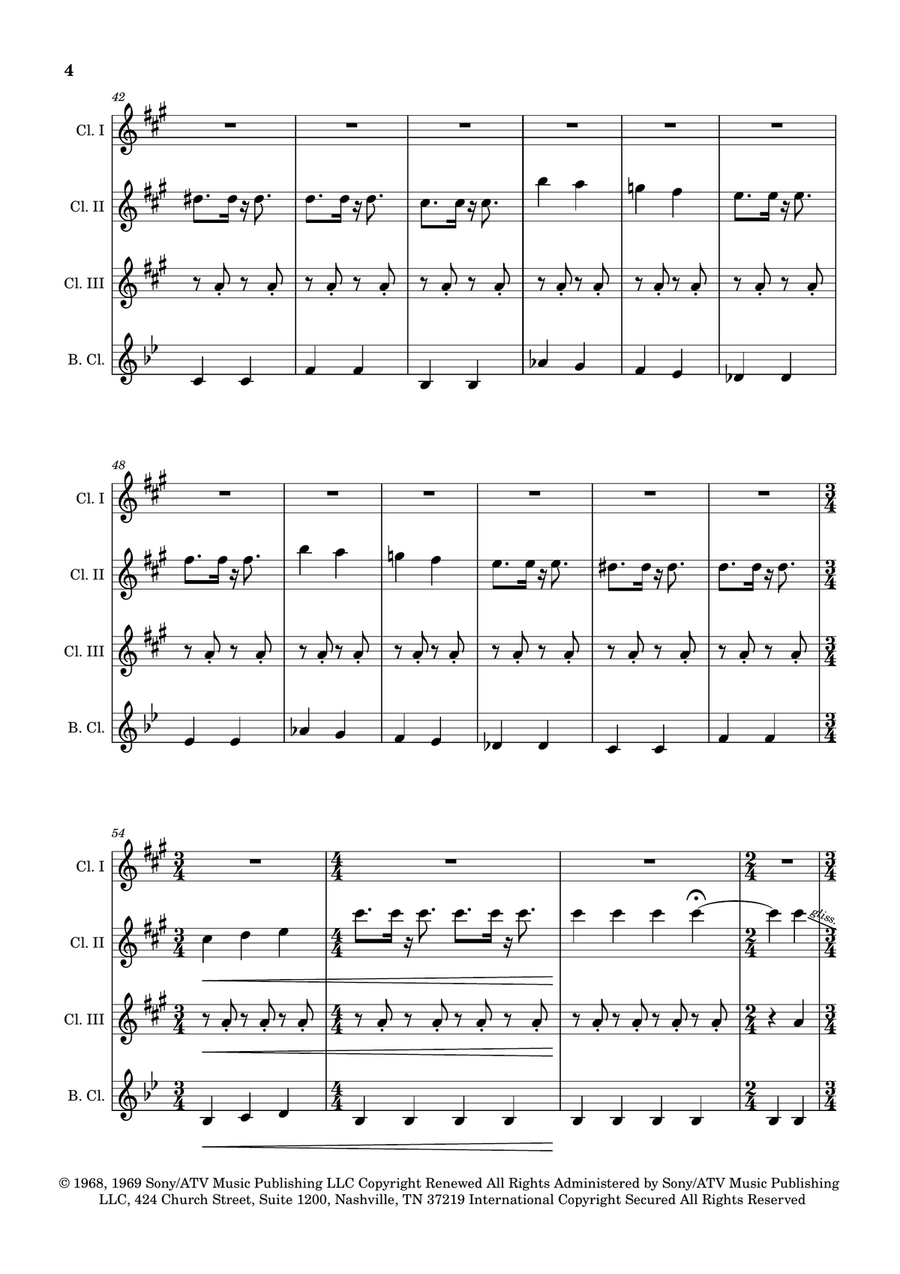 Blackbird Clarinet Quartet scores gallery preview page 4