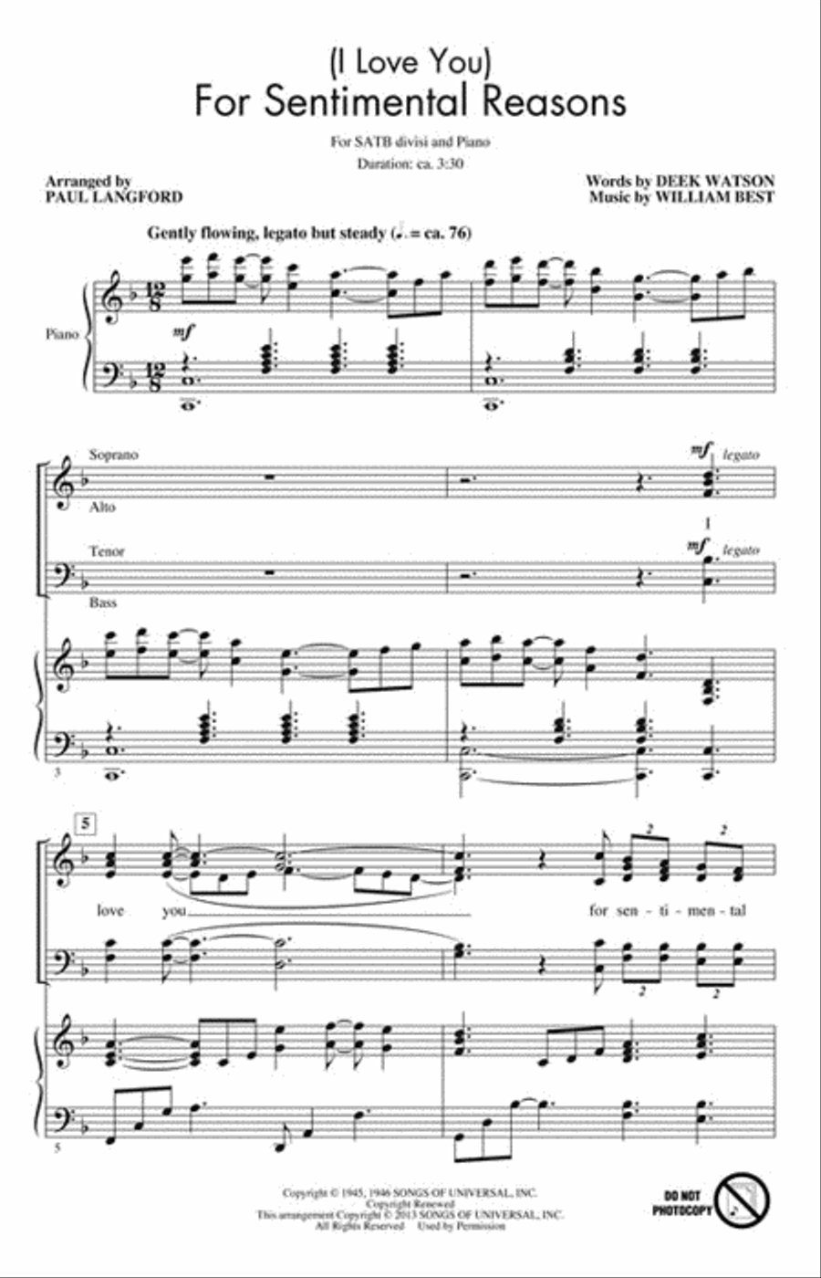 (I Love You) For Sentimental Reasons Divisi scores gallery preview page 2