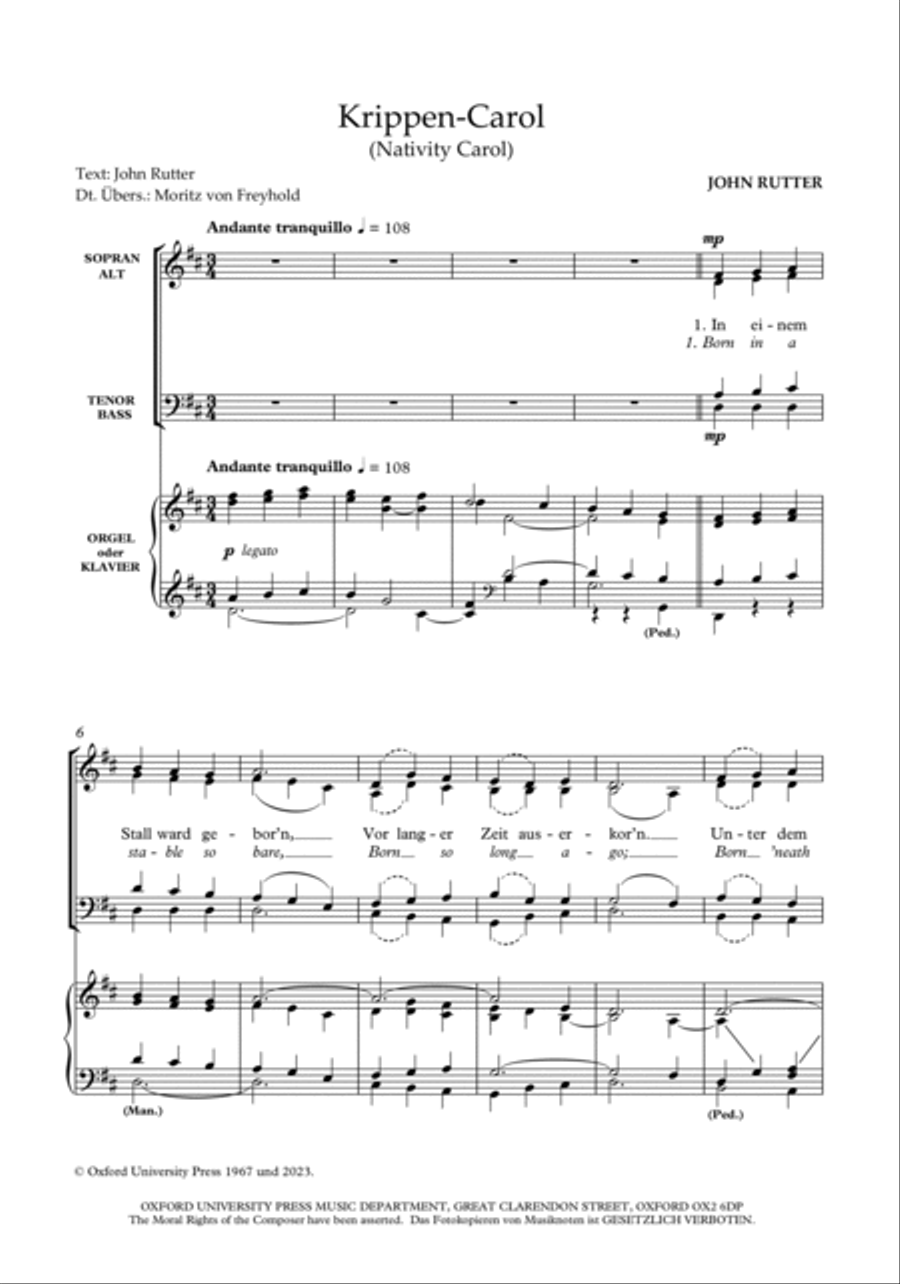Krippen-Carol (Nativity Carol) 4-Part scores gallery preview page 2