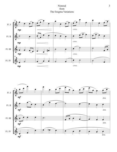 Nimrod from the Enigma Variations for Flute Quartet or Ensemble image number null