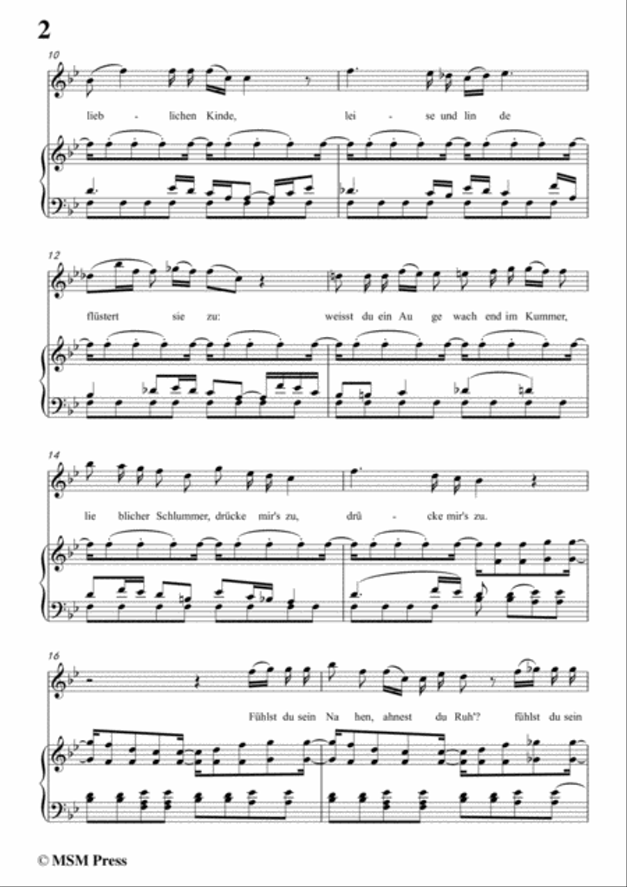 Schubert-Bertha's Lied in der Nacht(Bertha's Night Song),D.653,in B flat Major,for Voice&Piano Voice scores gallery preview page 4