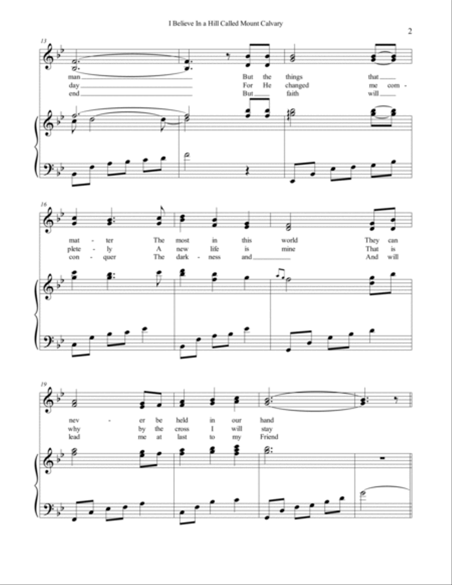 I Believe In A Hill Called Mount Calvary Voice scores gallery preview page 2