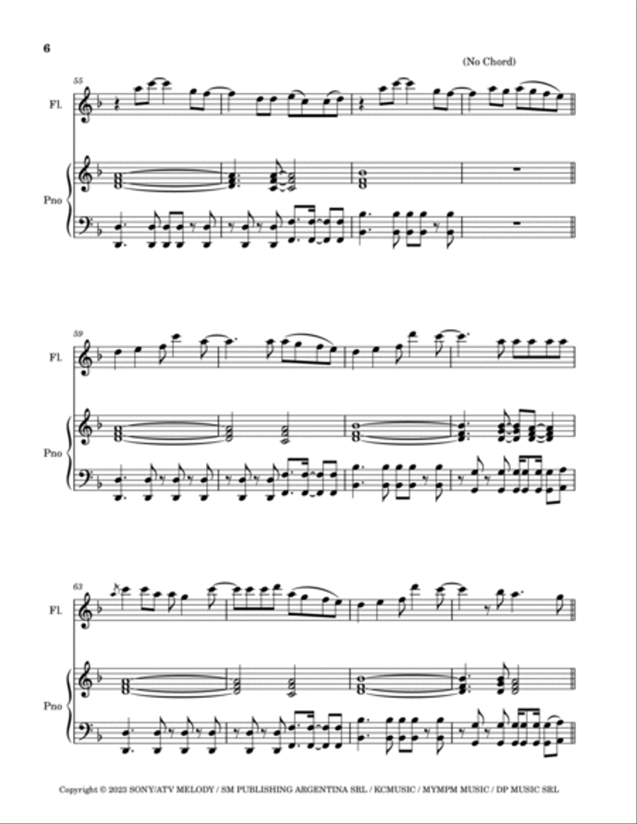 Shakira: Bzrp Music Sessions Vol. 53 Flute Solo scores gallery preview page 6