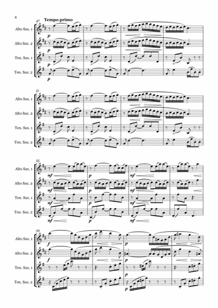 Flower Duet from Lakmé (Delibes) - Saxophone quartet (AATT) image number null