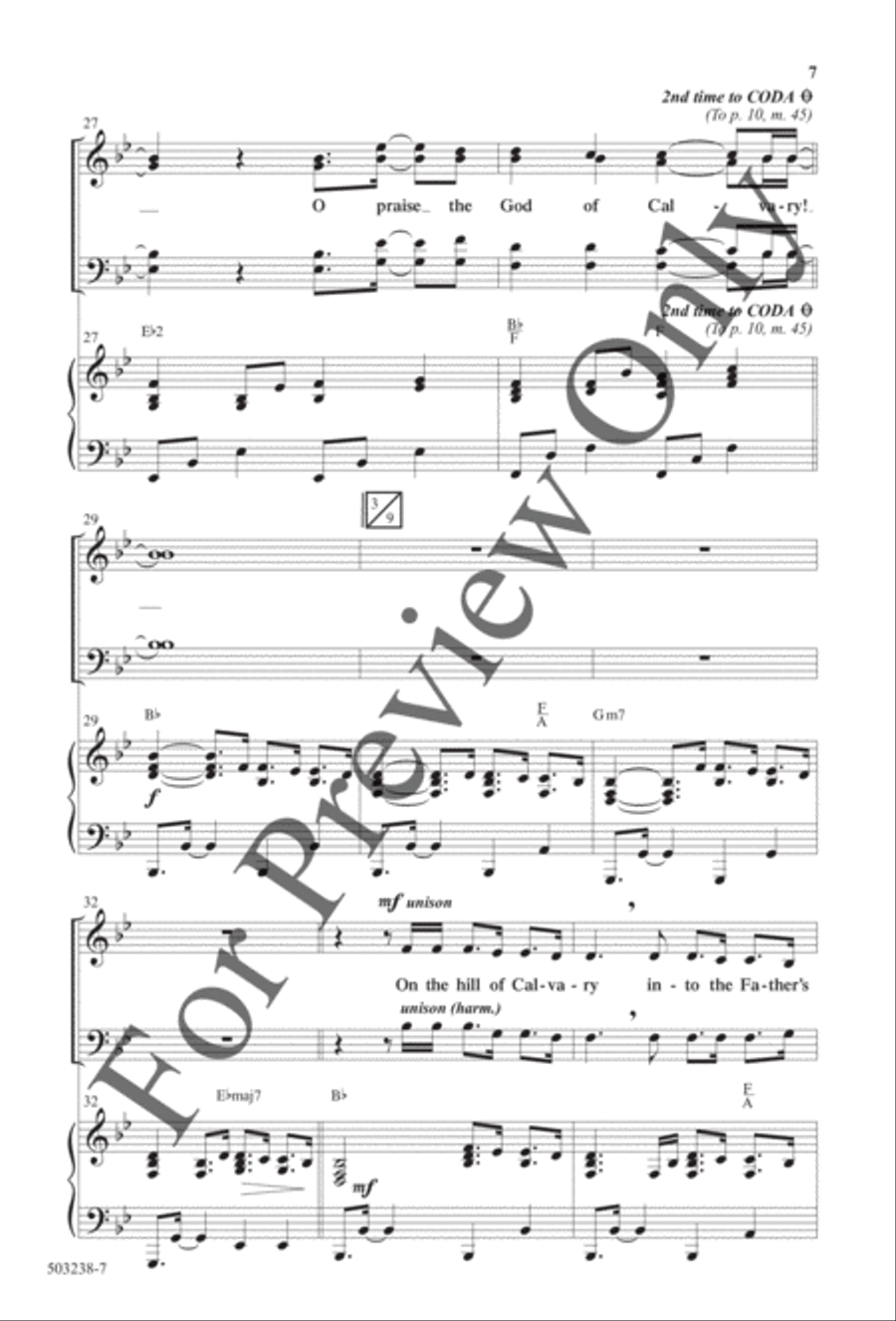 God of Calvary - Anthem 4-Part scores gallery preview page 6
