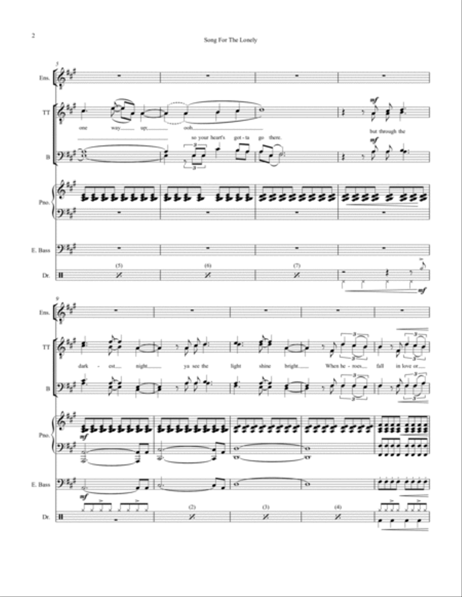 Song For The Lonely Small Ensemble scores gallery preview page 2
