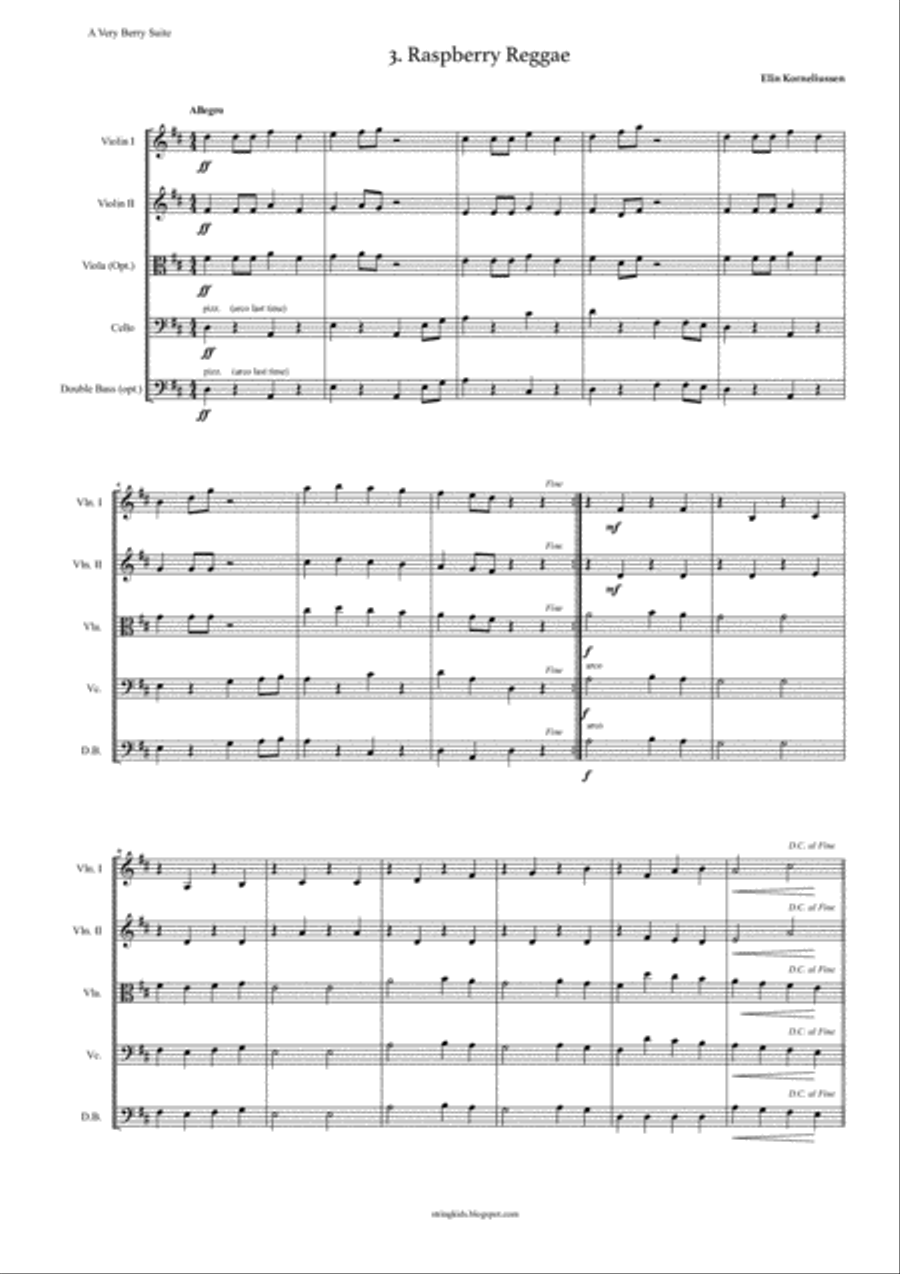 A Very Berry Suite for Junior Strings String Orchestra scores gallery preview page 4