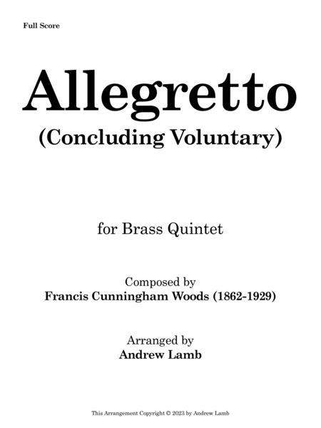 Allegretto (by Francis Cunningham Woods, arr. Brass Quintet) image number null